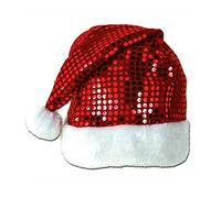 léopard 20730 Sequin-sheen Chapeau de Père Noël, rouge/blanc