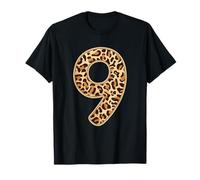 Leopard 9th Birthday Party Nine 9 Years Old Wild Cats Kids T-Shirt
