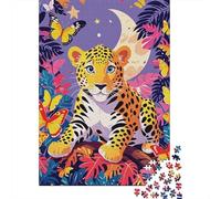 Léopard Adultes Puzzles 1000 Pièces The Léopard Lay on The Stone, pour Adultes Et Enfants Défi Jouets Classique Cadeaux en Bois Décor À La Maison 1000pcs (75x50cm)