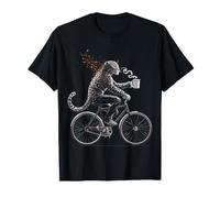 Leopard Art Funny Coffee Animal Vélo Design T-Shirt