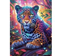 Léopard aux Taches Lumineuses 1000 Pieces Casse-tête Adulte en Carton Anti-Déchirure Faune Sauvage et Animaux de Compagnie Haute Difficulté Motif Complexe Anti-Stress Passe-Temps Cadeau Noël Pas Cher