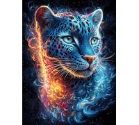 Léopard aux taches lumineuses 300 Pieces Casse-tête Expert Confirmé En Carton Anti-Déchirure Faune sauvage et animaux de compagnie Très Difficile Motif Complexe Décoration Murale Cadeau Anniversaire 3