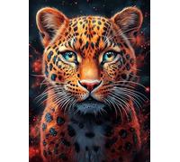 Léopard aux taches lumineuses 300 Pièces Puzzle Personne Âgée En Carton Épais Sans Déformation Faune sauvage et animaux de compagnie Facile Débutant Anti-Stress Thérapie Occupationnelle Petit Prix 300