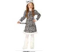 Léopard Aventure Costume Carnaval Motif animal Capuche Queue Créatif Mignon Fête des enfants Joli Fantaisie Capuche Joyeux Amusement Flair animal, Taille : 140/146 Couleur : Blanc
