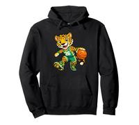 Leopard Basketball Mascot Dribbling Sports Graphic Sweat à Capuche