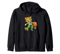 Leopard Basketball Mascot Dribbling Sports Graphic Sweat à Capuche