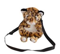 Léopard Cartable Scolaire Maternelle, Simulation Léopard Peluche Sac à Dos, Sac à Dos d'école Enfants, Doux Peluche Cartable Bébé, Sac d'école pour Enfants Maternelle Garçon Fille d'âge préscolaire