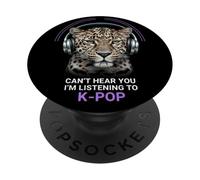 Leopard Casque K-Pop Fan Écouter de la Musique PopSockets PopGrip Adhésif