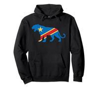 Léopard Congo Rugissant - Drapeau RDC Fier Sweat à Capuche