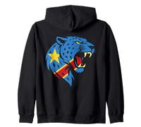 Léopard Congo Rugissant - Drapeau RDC Fier Sweat à Capuche