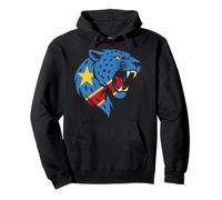 Léopard Congo Rugissant - Drapeau RDC Fier Sweat à Capuche