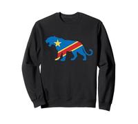Léopard Congo Rugissant - Drapeau RDC Fier Sweatshirt