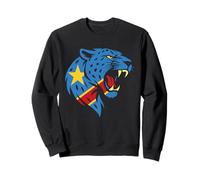 Léopard Congo Rugissant - Drapeau RDC Fier Sweatshirt