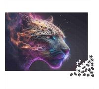 léopard Cosmique Puzzle 1000 Pièces Adulte avec Clic Parfait,Ensemble De Casse-tête en Puzzle énigme De Compétence Logique pour Un Hobby Créatif,Puzzle À La Meilleure Évaluation 70x50cm/1000p