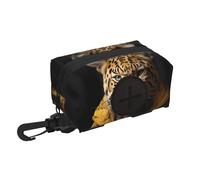 Léopard dans une veste en cuir Sac poubelle de voyage pour animal domestique Sac de rangement Essentiel pour la randonnée ou le camping à la campagne Assurez-vous que vous avez une expérience agréable