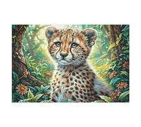 Léopard de la Jungle 1000 Pièces Puzzle Adulte en Carton sans Déformation Très Difficile Anti-Stress Jeu De Société Idée Cadeau Anniversaire Rapport Premium 1000 PCS/75x50cm