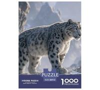 Léopard de Neige 1000 Pièce Puzzle Jeu De Famille Classique Faune Sauvage Jigsaw Puzzles Belle Décoration Puzzle pour Adultes Et Enfants 52x38cm/1000pcs