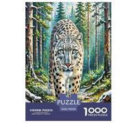 Léopard de Neige Puzzle 1000 Pieces Cadeau Unique Jeu Éduchatif Défi Jouet À De Qualité Supérieure Peinture Art pour Adultes Enfants 70x50cm/1000pcs