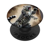 Léopard des neiges au crépuscule PopSockets PopGrip Adhésif