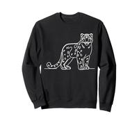 Léopard des neiges Line Art Wildlife Big Cat Illustration Sweatshirt