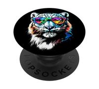 Léopard des Neiges Panthère Fauve Grand Félin Léopards PopSockets PopGrip Adhésif