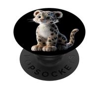 Léopard des Neiges Panthère Fauve Grand Félin Léopards PopSockets PopGrip Adhésif