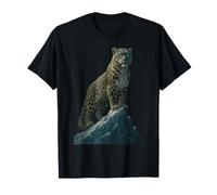 Léopard des neiges sur Le pic de Glace Faune Sauvage Gros Chat Montagne T-Shirt