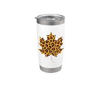 Léopard Feuille d'érable Automne Arbre Feuilles Automne Saison Femme Fille Gobelet isotherme en acier inoxydable double paroi