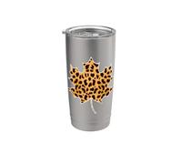 Léopard Feuille d'érable Automne Arbre Feuilles Automne Saison Femme Fille Gobelet isotherme en acier inoxydable double paroi