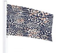 Leopard Flag 3x5 FT Nature Wild Safari Jungle Animal Tiger Snake Skin Doodle Dot Feather Outdoor Flags Large Welcome Yard Banners Home Garden Yard Lawn Decor