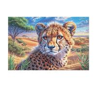 Léopard Forêt Fleurie Faune Sauvage Nature Sauvage Rural Puzzle 1000 Pièces pour Adultes Amusant Stimulant Et Relaxant Idéal pour Passionnés De Puzzles Et Hobbies （75x50cm）