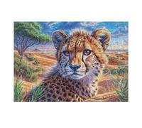 Léopard Forêt Fleurie Faune Sauvage Nature Sauvage Rural Puzzle 300 Pièces pour Adultes Amusant Stimulant Et Relaxant Parfait pour Hobby Et Moments en Famille 300 PCS（40x28cm）