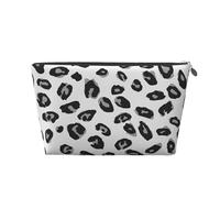 Léopard Gris et Noir, Trousse de Toilette Trousse de Maquillage Sac à cosmétiques Trousse de Toilette de Voyage Portable
