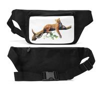 Leopard Guépard Jaguar Big Cat Art Sac banane unisexe Noir