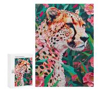 Leopard in Floral Jungle Puzzle 1000 Pièces Educa Jouet en Bois Cadeau Unique Décoration Intérieure Jeu Éducatif Challenge Toy Adultes Et Enfants À Partir De 14 Ans 300 PCS