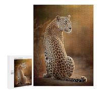 Leopard in Golden Light Puzzle 1000 Pièces Educa Jouet en Bois Cadeau Unique Décoration Intérieure Jeu Éducatif Challenge Toy Adultes Et Enfants À Partir De 14 Ans 500 PCS