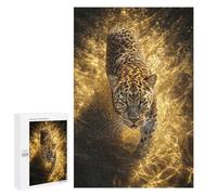 Leopard in Golden Water-1 Puzzle 1000 Pièces Educa Jouet en Bois Cadeau Unique Décoration Intérieure Jeu Éducatif Challenge Toy Adultes Et Enfants À Partir De 14 Ans 1000 PCS