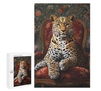Leopard in Royal Chair Puzzle 1000 Pièces Educa Jouet en Bois Cadeau Unique Décoration Intérieure Jeu Éducatif Challenge Toy Adultes Et Enfants À Partir De 14 Ans 1000 PCS