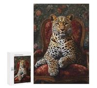 Leopard in Royal Chair Puzzle 1000 Pièces Educa Jouet en Bois Cadeau Unique Décoration Intérieure Jeu Éducatif Challenge Toy Adultes Et Enfants À Partir De 14 Ans 300 PCS