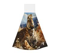 Leopard in search of prey Coral Velvet Lingettes de nettoyage absorbantes pour cuisine, salle de bain, voiture, camping, usage domestique