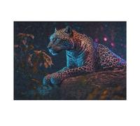 Leopard in The Night Forest Puzzles pour Adultes Jeux Relaxants Défi Difficile Cadeaux De Noël Et d'anniversaire 38x26cm/1000pcs