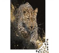 Léopard Leaping in The AirPuzzles 1000 Pièces pour Adultes, Jeux ÉduChatifs