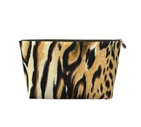 Léopard Lion Peau De Tigre Bringé en Fourrure, Trousse de Maquillage Trousse à cosmétiques Trousse de Toilette de Voyage Portable Pochette de Toilette