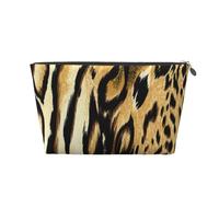 Léopard Lion Peau De Tigre Bringé en Fourrure, Trousse de Toilette Trousse de Maquillage Sac à cosmétiques Trousse de Toilette de Voyage Portable