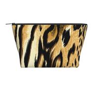 Léopard Lion Peau De Tigre Bringé en Fourrure, Trousse de Toilette Trousse de Maquillage Sac à cosmétiques Trousse de Toilette de Voyage Portable