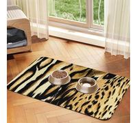 Leopard Lion Tiger Skin Fur Brindle,Waterproof Pet Feeding Mat,PU Leather Placemats for Cat Dog Water Bowl,Food Mats,30x45cm