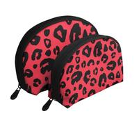 Léopard Lion Tigre Animal Pri, Trousse de Maquillage Coquille Femme Petit Porte-Monnaie Trousse de Toilette Trousse à cosmétiques 2 pièces