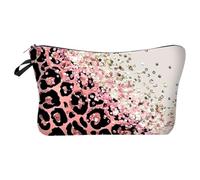 Leopard Makeup Bag, Portable Cosmetic Organizer, Stylish Coin Purse Zipper Closure, 6.69x8.66 inches Compact Travel Case for Accessories, Camping, Outdoor, Women & Girls