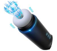 Leopard - masturbateur va-et-vient vibrant et aspirant - noir