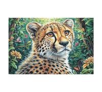 Léopard mer de Fleurs 1000 Pieces Casse-tête Famille en Carton Épais Anti-Déchirure Difficulté Moyenne Jeu De Société Anti-Stress Loisir Créatif Pas Cher Premium 1000 PCS/75x50cm